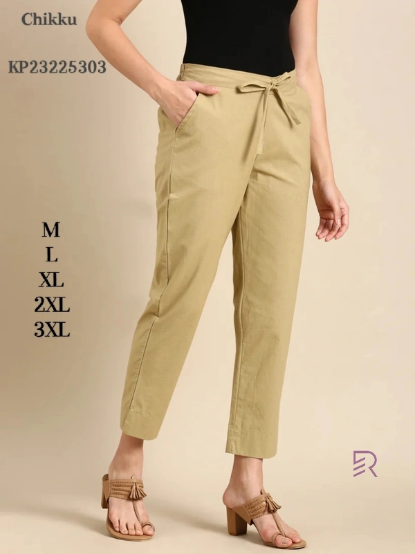 Ruthvi Ethnics Linen Cotton Kurti Pants KP23225303 - 5XL, Chikku
