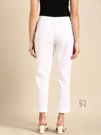 Ruthvi Ethnics Linen Cotton Kurti Pants KP23225304 - 2XL, White