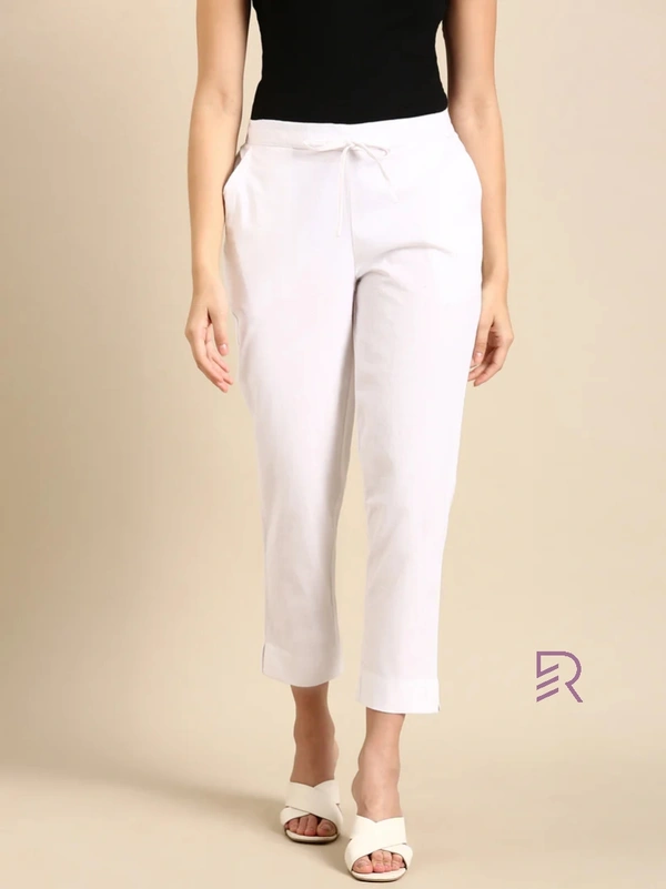Ruthvi Ethnics Linen Cotton Kurti Pants KP23225304 - 2XL, White