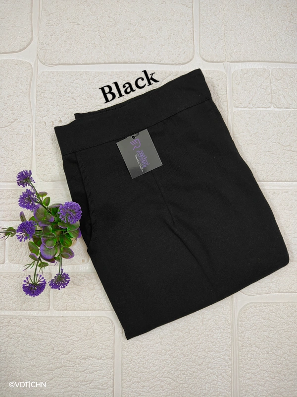 Ruthvi Ethnics Linen Cotton Kurti Pants KP23225305 - M, Black