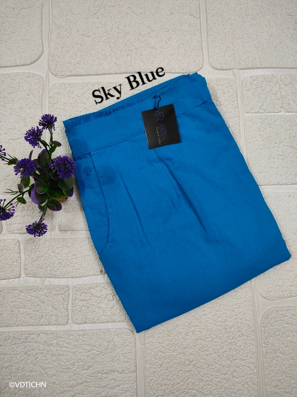 Ruthvi Ethnics Linen Cotton Kurti Pants KP23225306 - M, Sky Blue