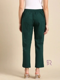 Ruthvi Ethnics Linen Cotton Kurti Pants KP23225308 - 3XL, Dark Green