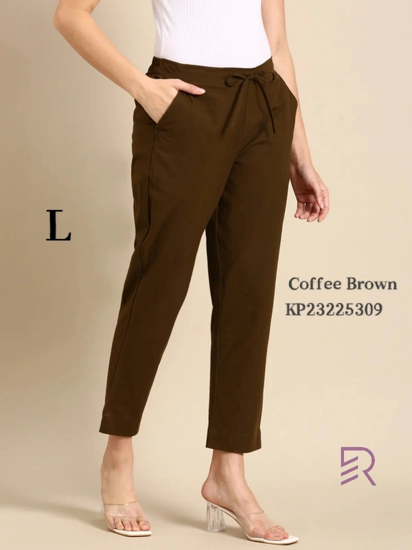 Ruthvi Ethnics Linen Cotton Kurti Pants KP23225309 - 5XL, Coffee Brown
