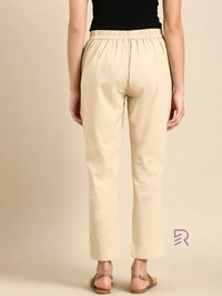 Ruthvi Ethnics Linen Cotton Kurti Pants KP23225310 - XL, Beige
