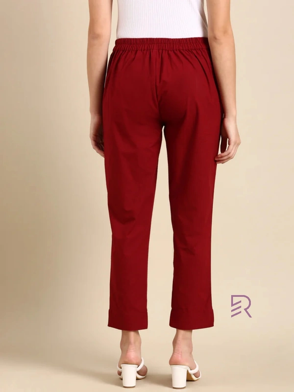 Ruthvi Ethnics Linen Cotton Kurti Pants KP23225312 - XL, Maroon