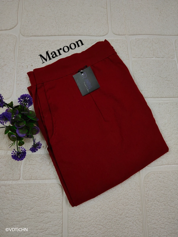 Ruthvi Ethnics Linen Cotton Kurti Pants KP23225312 - XL, Maroon