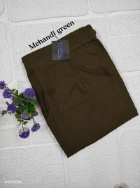 Ruthvi Ethnics Linen Cotton Kurti Pants KP23225314 - 3XL, Mehandi Green