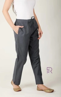 Ruthvi Ethnics Linen Cotton Kurti Pants KP23225315 - 2XL, Light Grey