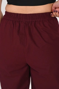 Ruthvi Ethnics Linen Cotton Kurti Pants KP23225319 - 3XL, Wine