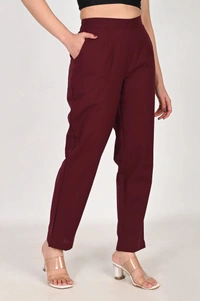 Ruthvi Ethnics Linen Cotton Kurti Pants KP23225319 - 3XL, Wine
