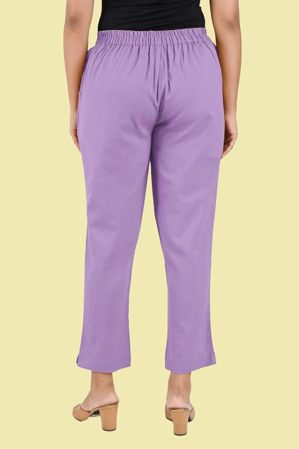 Ruthvi Ethnics Linen Cotton Kurti Pants KP23225320 - M, Lavender