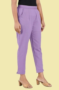 Ruthvi Ethnics Linen Cotton Kurti Pants KP23225320 - M, Lavender