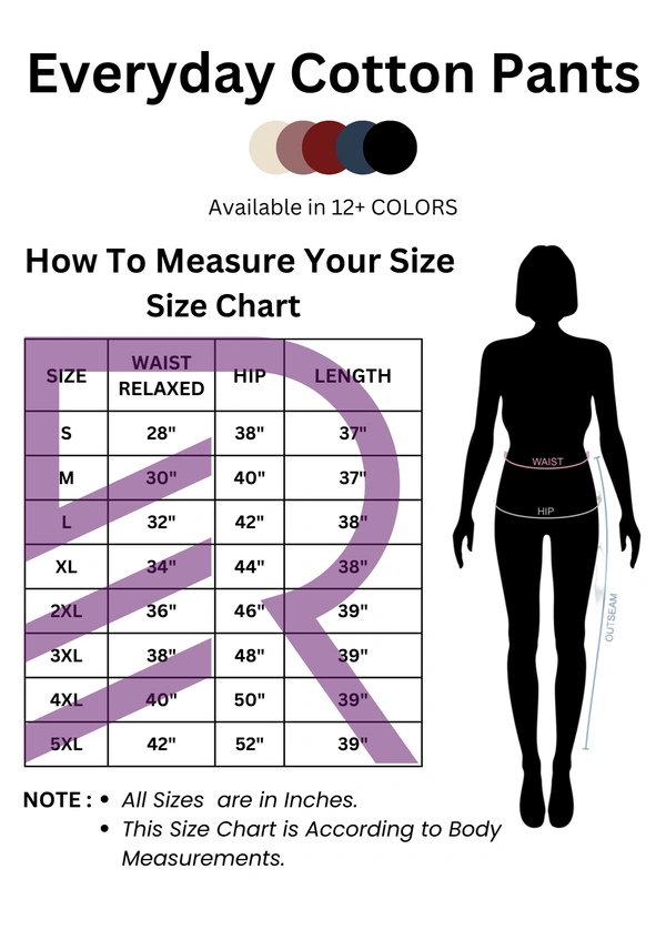 Ruthvi Ethnics Linen Cotton Kurti Pants KP23225320 - M, Lavender