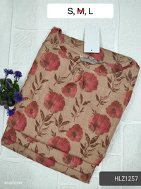 Hanshita Linen Zari Kurti HLZ1257 - Brown, L