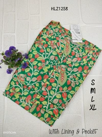 Hanshita Linen Zari Kurti HLZ1258 - Green, M