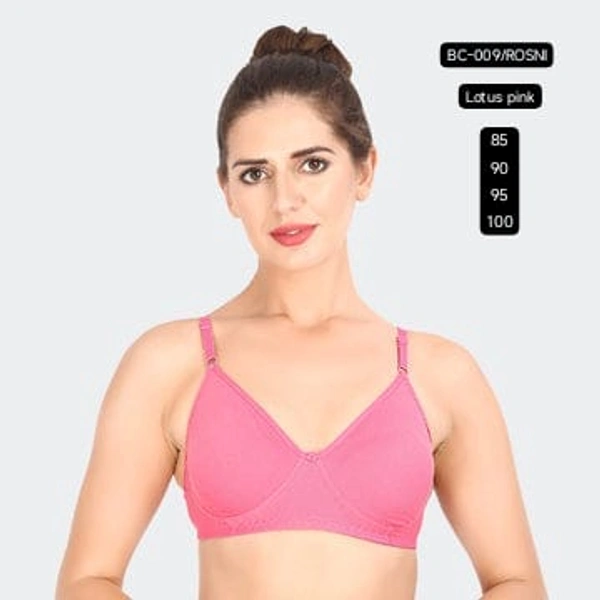 Prithvi Lotus Pink soft and comfort fabric Back Closure - hook and eye, Non padded, BC-009/ROSNI - 85, Lotus pink