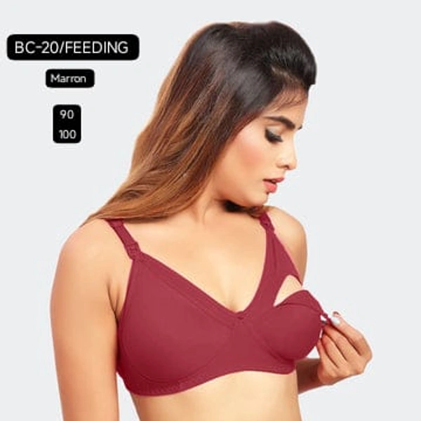 Prithvi Maroon soft and comfort fabric Back Closure - hook and eye, Non padded, BC-20/FEEDING - 100, Maroon