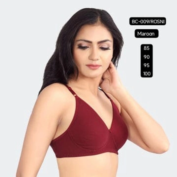 Prithvi Maroon soft and comfort fabric Back Closure - hook and eye, Non padded, BC-009/ROSNI - 85, Maroon