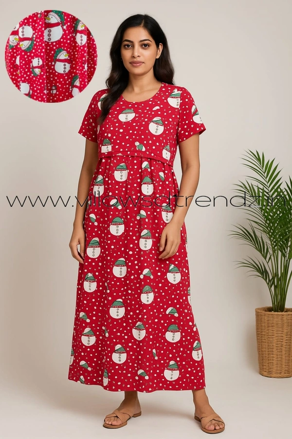 Smurf Finds Maternity Feeding Lounge Wear MFG1601 - Red, XL