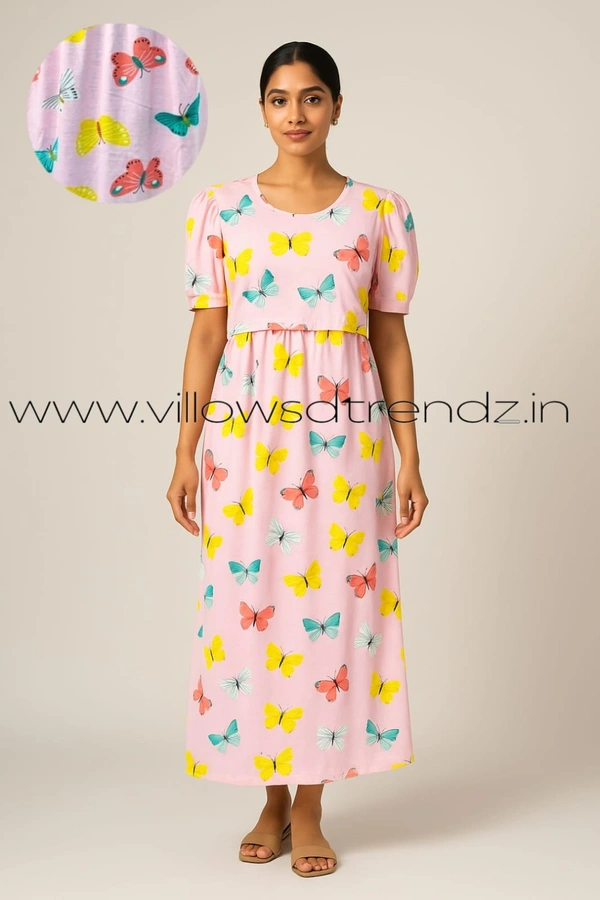 Smurf Finds Maternity Feeding Lounge Wear MFG1604 - Baby Pink, XL