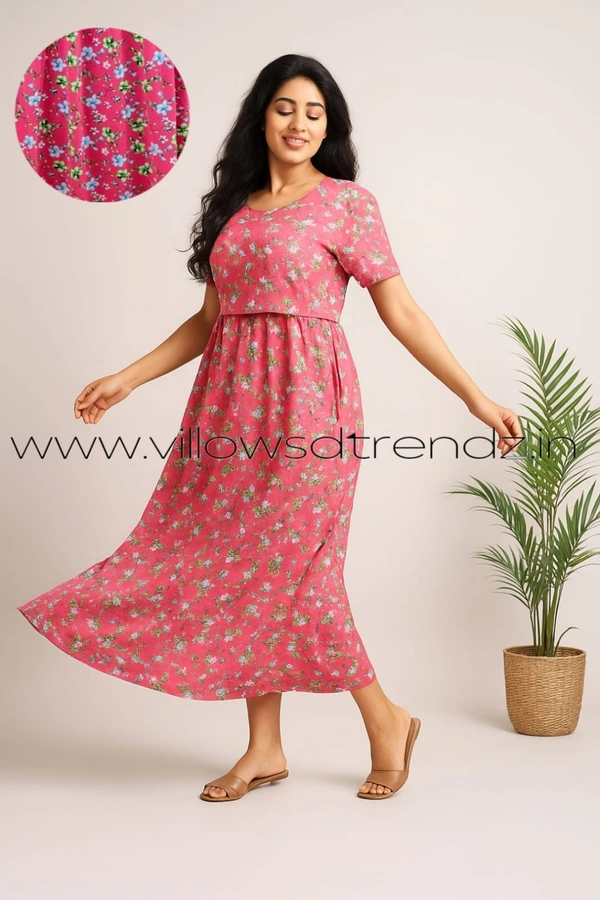 Smurf Finds Maternity Feeding Lounge Wear MFG1607 - Pink, M