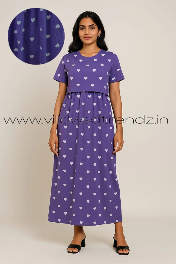 Smurf Finds Maternity Feeding Lounge Wear MFG1609 - Lavender, XL