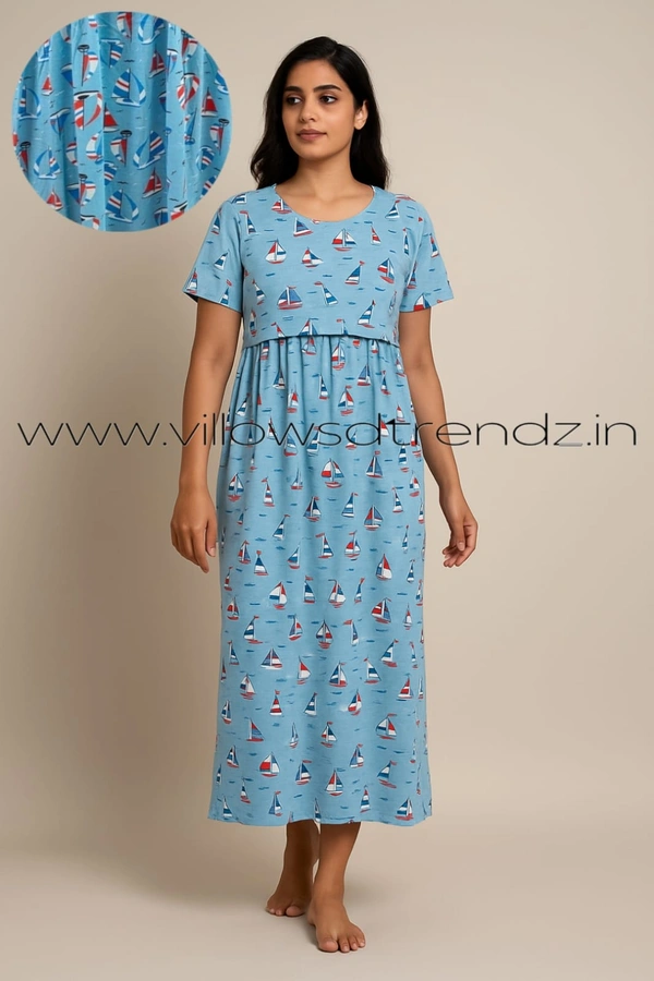 Smurf Finds Maternity Feeding Lounge Wear MFG1611 - Sky Blue, XL