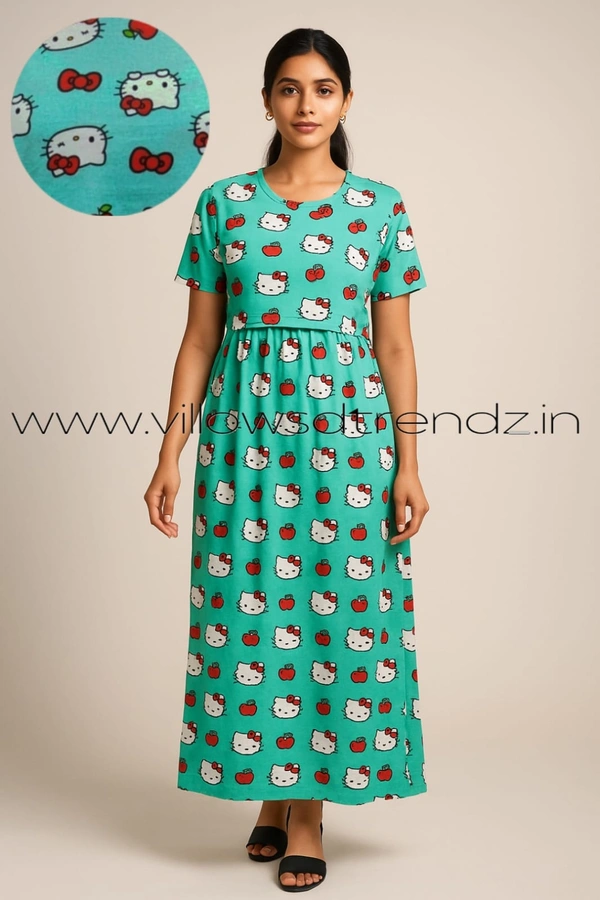 Smurf Finds Maternity Feeding Lounge Wear MFG1612 - Peach Green, XL