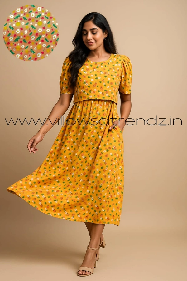 VDT Maternity Feeding Lounge Wear MGF49003 - Yellow, XL