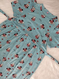 Smurf Finds Maternity Feeding Lounge Wear | Pullup Gown| Zipless| Full Length| 52 inches height|Sky blue | MGF310062 - Sky Blue, 2XL