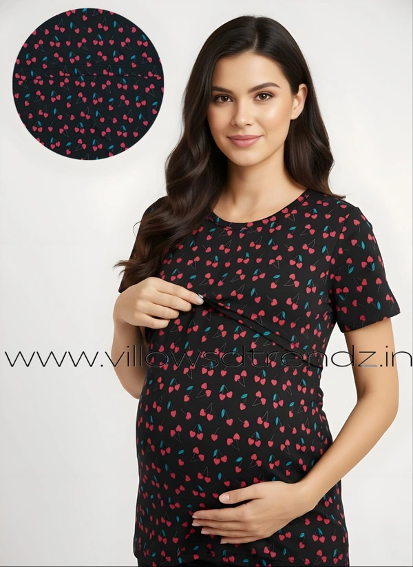 Smurf Finds Maternity Feeding T-Shirt | Pullup T-Shirt| Zipless| Black | FT180014 - L, Black, 1