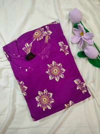 Ruthvi Ethnics Maternity Maxi|Feeding Maxi| Frock Nighty| Night Gown| Nighty| Invisible Zip on Both Sides| Back side adjustable Knot| Puff Sleeve| Brinjal violet | FG400034 - Brinjal violet, Bust: 42.5|Ht: 46.5 (XL)