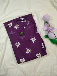 Ruthvi Ethnics Maternity Maxi|Feeding Maxi| Frock Nighty| Night Gown| Nighty| Invisible Zip on Both Sides| Back side adjustable Knot| Puff Sleeve| Purple | FG400011 - Purple, Bust: 46|Ht: 46{3XL)