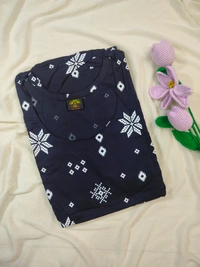 Ruthvi Ethnics Maternity Maxi|Feeding Maxi| Frock Nighty| Night Gown| Nighty| Invisible Zip on Both Sides| Back side adjustable Knot| Puff Sleeve| Navy Blue | FG400025 - Navy Blue, Bust: 44.5|Ht: 47(2XL)