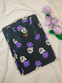 Ruthvi Ethnics Maternity Maxi|Feeding Maxi| Frock Nighty| Night Gown| Nighty| Invisible Zip on Both Sides| Back side adjustable Knot| Puff Sleeve| Dark green | FG400020 - Dark green, Bust: 44.5|Ht: 46{2XL)