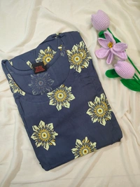 Ruthvi Ethnics Maternity Maxi|Feeding Maxi| Frock Nighty| Night Gown| Nighty| Invisible Zip on Both Sides| Back side adjustable Knot| Puff Sleeve| Slate grey | FG400033 - Slate grey, Bust: 41.5|Ht: 46.5(XL)