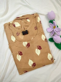 Ruthvi Ethnics Maternity Maxi|Feeding Maxi| Frock Nighty| Night Gown| Nighty| Invisible Zip on Both Sides| Back side adjustable Knot| Puff Sleeve| Sandal | FG400018 - Sandal, Bust: 44|Ht: 47 (2XL)