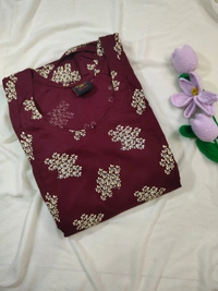 Ruthvi Ethnics Maternity Maxi|Feeding Maxi| Frock Nighty| Night Gown| Nighty| Invisible Zip on Both Sides| Back side adjustable Knot| Puff Sleeve| Burgundy | FG400012 - Burgundy, Bust: 44|Ht: 46{2XL)