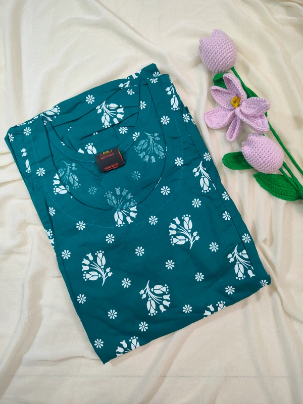 Ruthvi Ethnics Maternity Maxi|Feeding Maxi| Frock Nighty| Night Gown| Nighty| Invisible Zip on Both Sides| Back side adjustable Knot| Puff Sleeve| Rama green | FG400032 - Rama green, Bust: 46|Ht: 47{3XL)