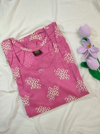 Ruthvi Ethnics Maternity Maxi|Feeding Maxi| Frock Nighty| Night Gown| Nighty| Invisible Zip on Both Sides| Back side adjustable Knot| Puff Sleeve| Pink | FG400010 - Pink, Bust: 46.5|Ht: 46{3XL)