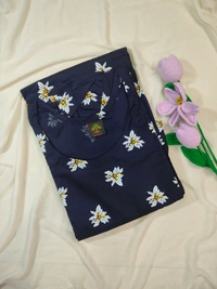 Ruthvi Ethnics Maternity Maxi|Feeding Maxi| Frock Nighty| Night Gown| Nighty| Invisible Zip on Both Sides| Back side adjustable Knot| Puff Sleeve| Navy blue | FG400013 - Navy Blue, Bust: 44|Ht: 46{2XL)