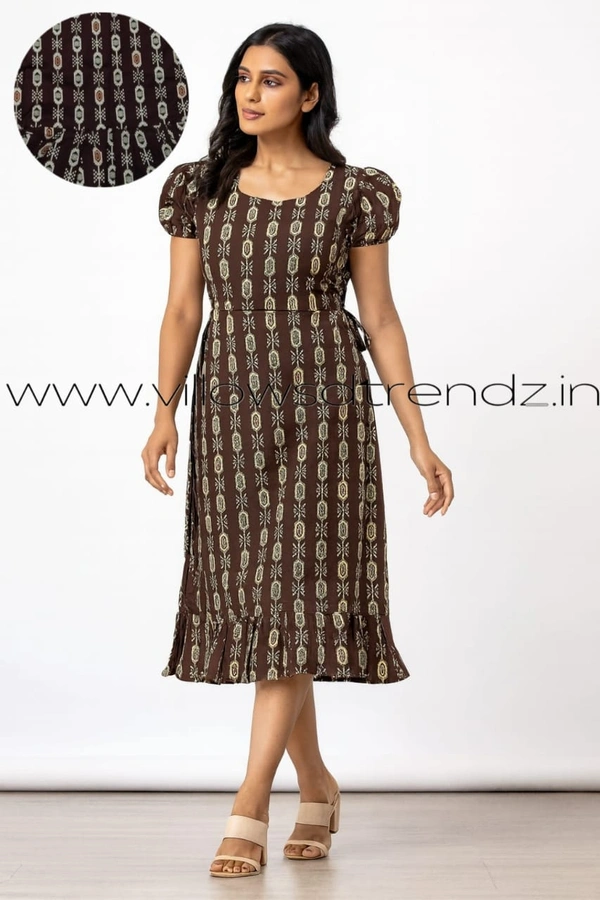 Ruthvi Ethnics Maxi| Frock Nighty| Night Gown| Nighty| Designer Neck Pattern| Back side adjustable Knot| Maroon | FN240094 - Maroon, Bust: 50|Ht: 47 (5XL)