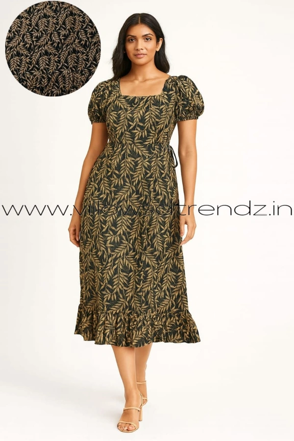 Ruthvi Ethnics Maxi| Frock Nighty| Night Gown| Nighty| Designer Neck Pattern| Back side adjustable Knot| Black | FN240117 - Black, Bust: 52|Ht: 47.5 (6XL)