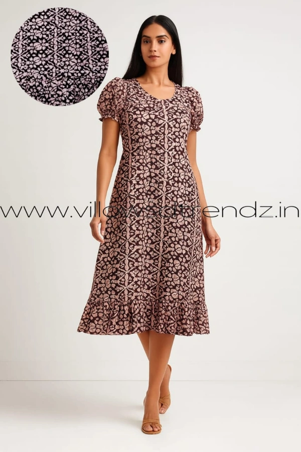 Ruthvi Ethnics Maxi| Frock Nighty| Night Gown| Nighty| Designer Neck Pattern| Back side adjustable Knot| Pink | FN240095 - Pink, Bust: 52|Ht: 48 (6XL)