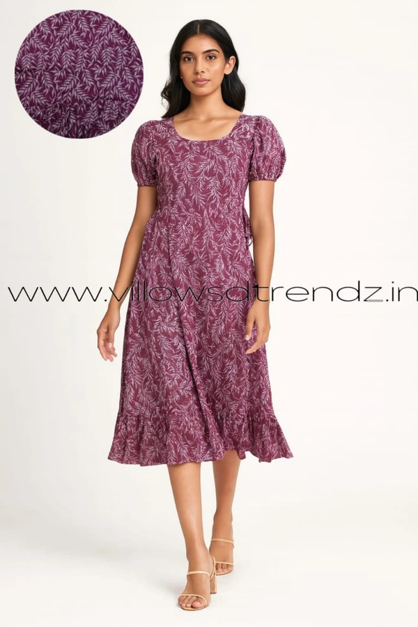 Ruthvi Ethnics Maxi| Frock Nighty| Night Gown| Nighty| Designer Neck Pattern| Back side adjustable Knot| Purple | FN240120 - Purple, Bust: 52|Ht: 47.5 (6XL)
