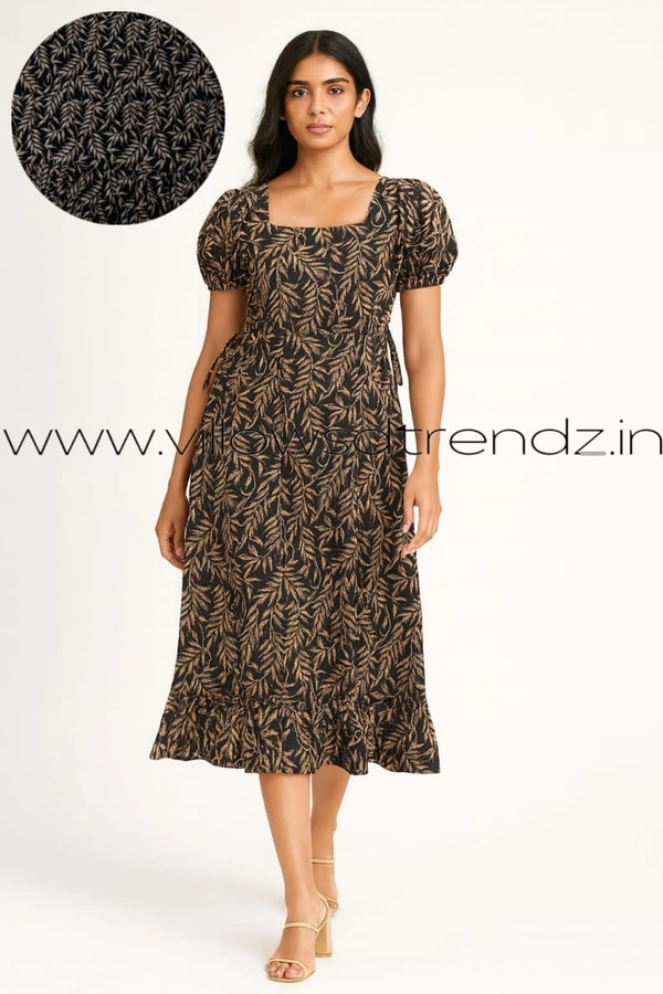 Ruthvi Ethnics Maxi| Frock Nighty| Night Gown| Nighty| Designer Neck Pattern| Back side adjustable Knot| Black | FN240117 - Black, Bust: 52|Ht: 47.5 (6XL)
