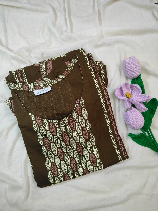 Ruthvi Ethnics Maxi| Frock Nighty| Night Gown| Nighty| Designer Neck Pattern| Back side adjustable Knot| Mehandi green| FN700017 - Mehandi green, Bust: 50|Ht: 48(5XL)