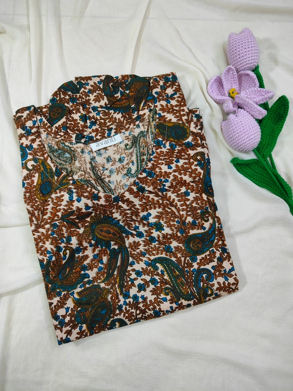 Ruthvi Ethnics Maxi| Frock Nighty| Night Gown| Nighty| Designer Neck Pattern| Back side adjustable Knot| Orange | FN70009 - Orange, Bust: 50|Ht: 48(5XL)