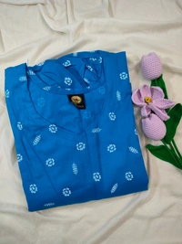 Ruthvi Ethnics Maxi| Frock Nighty| Night Gown| Nighty| Designer Neck Pattern| Back side adjustable Knot|Sky blue | FN700026 - Sky blue, Bust: 46.5|Ht: 47(3XL)