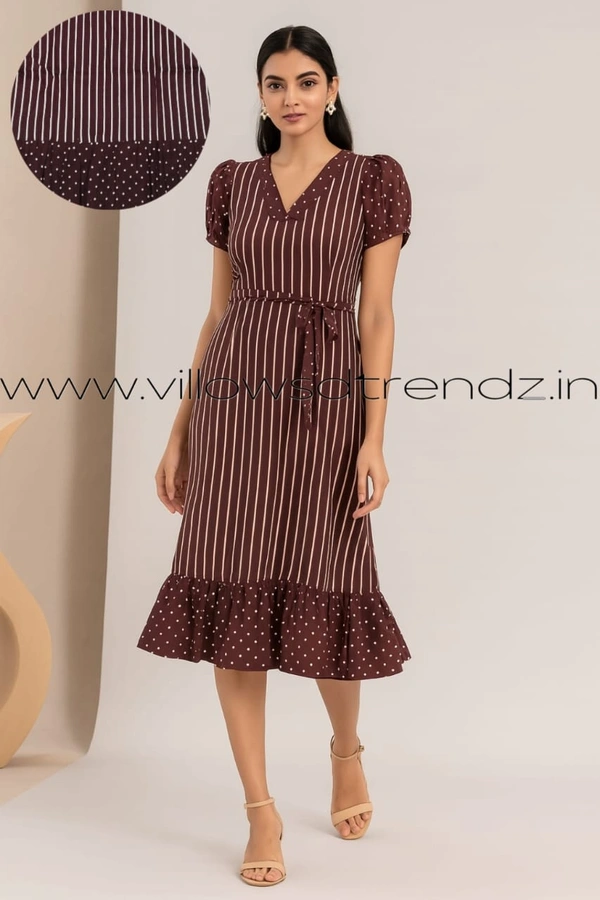 Ruthvi Ethnics Maxi| Frock Nighty| Night Gown| Nighty| Tie and Die Pattern| Back side adjustable Knot| Coffee Brown| FNG24044 - Coffee Brown, Bust: 49 inch,Ht: 45 inch(4XL)